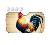 TSGB Sunshade For Car Windshield Colorful Rooster On Ancient Manuscript Background Car Windshield Sunshade Sun Shade For Car Sun Shade For Car(70x130cm)