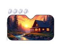 TSGB Sunshade For Car Windshield Cozy Cabin By The River At Sunset Car Windshield Sunshade Sun Shade For Car Sun Shade For Car(76x140cm)