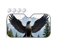 TSGB Sunshade For Car Windshield Eagle Statue In Front Of Mountain Landscape Car Windshield Sunshade Windshield Sunshade Blackout Shade(70x130cm)