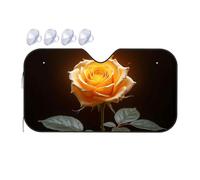 TSGB Sunshade For Car Windshield Flaming Yellow Rose In The Dark Car Windshield Sunshade Sun Shade For Car Sun Shade For Car(76x140cm)