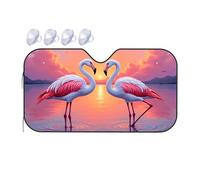 TSGB Sunshade For Car Windshield Flamingos In Love At Sunset Car Windshield Sunshade Sun Shade For Car Sun Shade For Car(76x140cm)