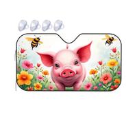 TSGB Sunshade For Car Windshield Floral Garden With Happy Pig And Bees Car Windshield Sunshade Sun Shade For Car Sun Shade For Car(76x140cm)