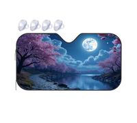 TSGB Sunshade For Car Windshield Full Moon Over The Serene Lake Car Windshield Sunshade Windshield Sunshade Blackout Shade(70x130cm)