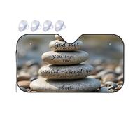 TSGB Sunshade For Car Windshield God'S Message On Stones: Overcoming Adversity Car Windshield Sunshade Sun Shade For Car Sun Shade For Car(76x140cm)