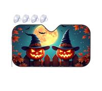 TSGB Sunshade For Car Windshield Halloween Pumpkins With Witch Hats Under Full Moon Car Windshield Sunshade Sun Shade For Car Sun Shade For Car(70x130cm)
