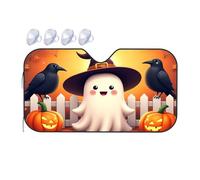 TSGB Sunshade For Car Windshield Happy Halloween: Cute Ghost With Crows And Pumpkins Car Windshield Sunshade Sun Shade For Car Sun Shade For Car(70x130cm)
