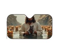 TSGB Sunshade For Car Windshield Jesus And Cats In The Water Car Windshield Sunshade Sun Shade For Car Sun Shade For Car(70x130cm)