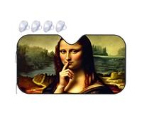 TSGB Sunshade For Car Windshield Leonardo Da Vinci'S Mona Lisa: A Mysterious Smile Car Windshield Sunshade Sun Shade For Car Sun Shade For Car(70x130cm)