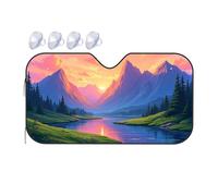 TSGB Sunshade For Car Windshield Mountain Sunset Serenity Car Windshield Sunshade Windshield Sunshade Blackout Shade(76x140cm)