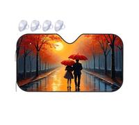 TSGB Sunshade For Car Windshield Romantic Walk Under The Full Moon Car Windshield Sunshade Sun Shade For Car Sun Shade For Car(70x130cm)
