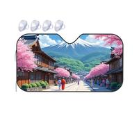 TSGB Sunshade For Car Windshield Sakura Blossoms And Traditional Japanese Street Car Windshield Sunshade Sun Shade For Car Sun Shade For Car(70x130cm)