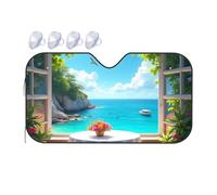 TSGB Sunshade For Car Windshield Seaside View From The Window Car Windshield Sunshade Sun Shade For Car Sun Shade For Car(70x130cm)