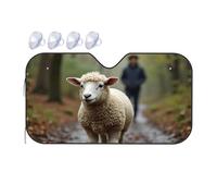 TSGB Sunshade For Car Windshield Sheep In The Forest Path Car Windshield Sunshade Sun Shade For Car Sun Shade For Car(70x130cm)