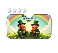 TSGB Sunshade For Car Windshield St. Patrick'S Day Magic: Leprechauns And Rainbows Car Windshield Sunshade Sun Shade For Car Sun Shade For Car(76x140cm)