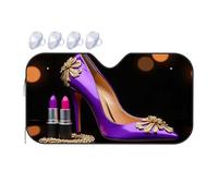 TSGB Sunshade For Car Windshield Stylish Purple Heels With Gold Flower Decorations Car Windshield Sunshade Windshield Sunshade Blackout Shade(70x130cm)