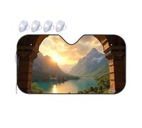 TSGB Sunshade For Car Windshield Sunset Over The Lake And Mountains Car Windshield Sunshade Sun Shade For Car Sun Shade For Car(76x140cm)