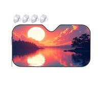 TSGB Sunshade For Car Windshield Sunset Reflections On The Lake Car Windshield Sunshade Windshield Sunshade Blackout Shade(76x140cm)