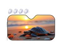 TSGB Sunshade For Car Windshield Sunset Serenity: A Turtle'S Journey On The Beach Car Windshield Sunshade Sun Shade For Car Sun Shade For Car(70x130cm)