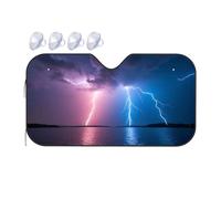 TSGB Sunshade For Car Windshield Thunderstorm Over The Lake: A Spectacular Lightning Display Car Windshield Sunshade Windshield Sunshade Blackout Shade(76x140cm)