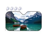 TSGB Sunshade For Car Windshield Two Boats On A Serene Mountain Lake Car Windshield Sunshade Windshield Sunshade Blackout Shade(76x140cm)