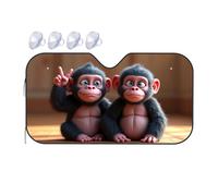 TSGB Sunshade For Car Windshield Two Cute Monkeys Making Peace Signs Car Windshield Sunshade Sun Shade For Car Sun Shade For Car(70x130cm)