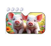 TSGB Sunshade For Car Windshield Two Cute Pigs In A Flower Garden Car Windshield Sunshade Windshield Sunshade Blackout Shade(70x130cm)