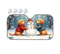 TSGB Sunshade For Car Windshield Two Dogs Building A Snowman In Winter Car Windshield Sunshade Sun Shade For Car Sun Shade For Car(70x130cm)