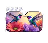 TSGB Sunshade For Car Windshield Two Hummingbirds On Vibrant Flowers Car Windshield Sunshade Windshield Sunshade Blackout Shade(76x140cm)