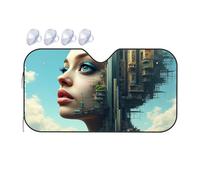 TSGB Sunshade For Car Windshield Urban Dreams: A Woman'S Vision Of The Future Car Windshield Sunshade Windshield Sunshade Blackout Shade(76x140cm)