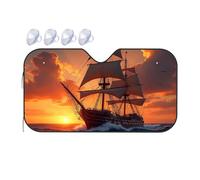 TSGB Sunshade For Car Windshield Vintage Sailing Ship At Sunset Car Windshield Sunshade Sun Shade For Car Sun Shade For Car(76x140cm)