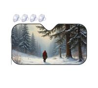 TSGB Sunshade For Car Windshield Winter Solitude: A Man In The Snowy Forest Car Windshield Sunshade Sun Shade For Car Sun Shade For Car(76x140cm)