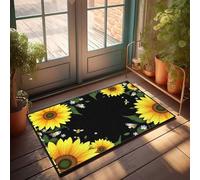 TSGB Welcome Home Door Mat Sunflower And Bee Garden Frame Doormat Man Cave Decor And Accessories Spring Outdoor Mat(50X80CM)