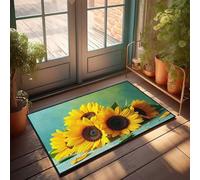 TSGB Welcome Mats Funny Radiant Sunflowers In Soft Focus Doormat Outdoor Mats For Home Entrance Farm Kitchen Rug(40X60CM)
