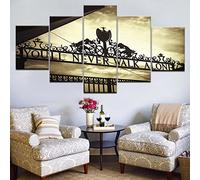 TSHAOSHUNHT 5pcs Canvas Painting Liverpool Iron Gate you'll never Walk Alone Art Poster Home Decor 30x40cmx2pcs30x60cmx2pcs30x80cmx1pcs frameless