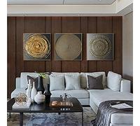 TSHAOSHUNHT Canvas Wall Art Print Luxury Industrial Style Posters Abstract Circle Modern Porch Room Home Wall Decor 60x60cmx3pcs frameless