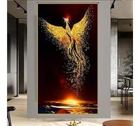 TSHAOSHUNHT Flying Golden Phoenix Canvas Painting Pictures Modern Canvas Wall Art Prints Living Room Bedroom Home Decor 80x160cmx1pcs frameless