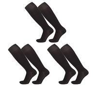 TSHAOUN 3 Pairs Black Kids Football Socks, Football Socks Sports Socks Rugby Socks Long Breathable Socks for Running, Hockey, Football, Rugby, Training, for Boys Girls Aged 5-12 Years (Black)