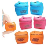 TSHAOUN 3 Pairs Inflatable Swimming Armbands for Kids Adults, Swimming Arm Bands Inflatable Arm Bands Float Roll up Sleeves Swimming Ring, Learning Swim Training Aids, 3 Colors