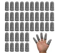 TSHAOUN 40 Pcs Finger Cots Finger Protectors Anti Cutting Fingers Cover Reusable Anti-Slip Fingers Sleeve, Cut Resistant Protection for Garden, Kitchen, Work, Sculpture,Agricultural Affairs(Grey)