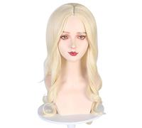TSHAOUN Long Curly Wigs Light Blonde, 23Inch/60cm Charming Women Long Wave Curly Wigs, Ladies Girls Fancy Dress Hair Wigs, Women's Full Hair Natural Wavy Wig for Daily Cosplay Party Wear (Blonde)