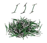 TSHAOUN Metal Treasury Tags, 200 Pieces Treasury Tags Metal-Ended Kit, Green, Elasticity Metal Treasury Tags Set, Cord Paper Tie Tags, Portable String Binders, Office Fasteners (200)