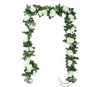 TSHAOUN Pack Artificial Rose Vines Garland Fake 2 2 x 7.5 (White)