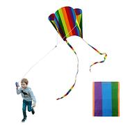TSHAOUN Rainbow Pocket Kite with Long Tail, Easy Flyer for Beach Games and Outdoor Activities, Gift for Kids and Adults