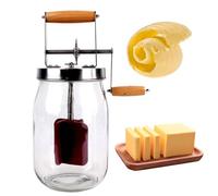 TSHIGO Manual Butter Churner, Makes Homemade Butter, Porcelain Butter Dish, Easy to Use, White, 1500ml
