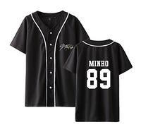Tshirt Kpop Yellow Wood Short-Sleeved Changbin Hyunjin Felix Seungmin Jeongin Jisung Minho Woojin BangChan Tee Shirt Fashion Wild Color StrayKids New Casual Baseball Uniform T-Shirt