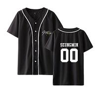 Tshirt Kpop Yellow Wood Short-Sleeved Changbin Hyunjin Felix Seungmin Jeongin Jisung Minho Woojin BangChan Tee Shirt Fashion Wild Color StrayKids New Casual Baseball Uniform T-Shirt