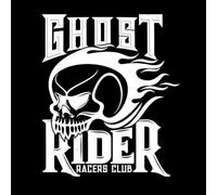 Tshirt Print with Burn Skull Racers Mascot Wall Vinyl Sticker Decor 54.6x62.1cm Do not Damage The Wall Surface White