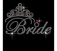 TShirt Showroom Bride with Tiara - Hen Stag Party Hotfix Rhinestone Diamante Iron on Transfer Motif Applique