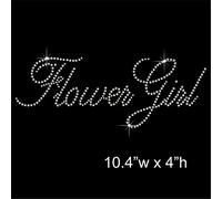 TShirt Showroom Flower Girl - Hen Stag Party Hotfix Rhinestone Diamante Iron on Transfer Motif Applique
