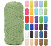 Tshirt Yarn for Crocheting,Avocado Green T Shirt Chunky Elastic Fabric Thick T-Shirt Crochet Yarn for Beginners Crocheting Hand Knitting Bag/Basket/Coasters/DIY Crafts/Home Decor 200G(Avocado Green